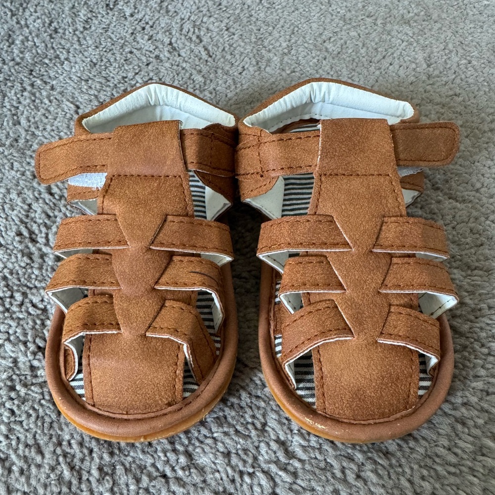 Brown Suede Toddler Sandals